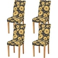 thumbnail image 1 of Sunflower Chair Covers Set of 4, Stretch Kitchen Chair Slipcovers Washable Removable Dining Chair Covers Protector for Dining Room, Hotel and Ceremony, 1 of 5
