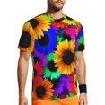 thumbnail image 1 of Sunflower Checkerboard Gym T Shirt Cute Summer Print Novelty T-Shirts Men Streetwear Tshir, 1 of 5