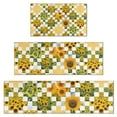 thumbnail image 1 of Sunflower Checkered Pattern Kitchen Rugs Sets Of 3,Kitchen Runner Rugs Non Skid Washable,Decorative Kitchen Floor Mats for Kitchen,Sink,Laundry,17"x30"+ 17"x47" + 17"x59", 1 of 6