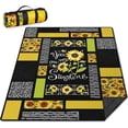 thumbnail image 1 of Sunflower Checkered Picnic Blankets Waterproof Foldable Picnic Blanket 80"x 60" Picnic Mat 3-Layer Thicking Outdoor Picnic Blanket Sandproof Lightweight Beach Blanket with Strap Machine Washable, 1 of 5