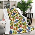 thumbnail image 1 of Sunflower Chicken Pattern Blanket,Comfortable Soft Flannel Throw Blanket,All Season,Warm Lightweight Blankets for Sofa Bed Couch Living Room Chair,50"x60", 1 of 4