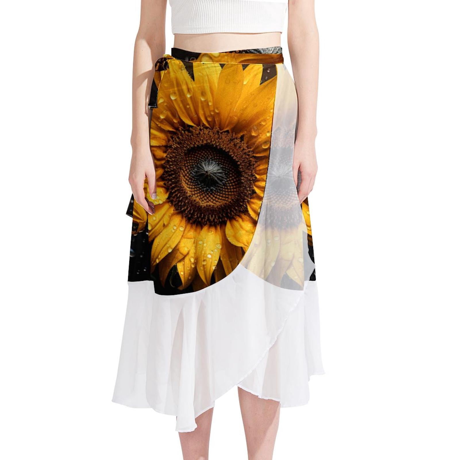 Silk Chiffon Rainbow Beach Dress With Cinched Waist And Extra Large Hem For Summer main image 0