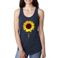 thumbnail image 1 of Sunflower Christian Faith Cross Inspirational/Christian Ladies Racerback Tank Top, Navy, Medium, 1 of 3