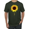 thumbnail image 1 of Sunflower Christian Faith Cross Inspirational/Christian Men's Graphic T-Shirt, Forest Green, X-Large, 1 of 3