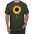 thumbnail image 1 of Sunflower Christian Faith Cross Inspirational/Christian Men's Graphic T-Shirt, Military Green, Large, 1 of 3