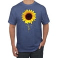 thumbnail image 1 of Sunflower Christian Faith Cross Inspirational/Christian Men's Graphic T-Shirt, Vintage Heather Blue, 4XL, 1 of 3