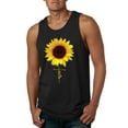thumbnail image 1 of Sunflower Christian Faith Cross Inspirational/Christian Mens Graphic Tank Top, Black, Small, 1 of 3