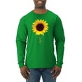 thumbnail image 1 of Sunflower Christian Faith Cross Inspirational/Christian Mens Long Sleeve Shirt, Kelly, X-Large, 1 of 3