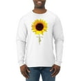 thumbnail image 1 of Sunflower Christian Faith Cross Inspirational/Christian Mens Long Sleeve Shirt, White, Medium, 1 of 3