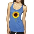 thumbnail image 1 of Sunflower Christian Faith Cross Inspirational/Christian Tri-Blend Racerback Tank Top, Vintage Royal, Small, 1 of 3