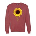 thumbnail image 1 of Sunflower Christian Faith Cross Inspirational/Christian Unisex Crewneck Graphic Sweatshirt, Vintage Heather Red, X-Large, 1 of 3