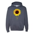 thumbnail image 1 of Sunflower Christian Faith Cross Inspirational/Christian Unisex Graphic Hoodie Sweatshirt, Vintage Heather Navy, Small, 1 of 3