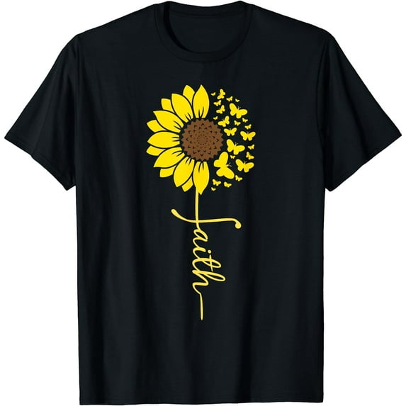 Sunflower Christian Faith butterfly women's T-Shirt