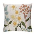 thumbnail image 1 of Sunflower Chrysanthemum Embroidered Decorative Cushion, Square Sofa Bedroom Throws Pillows, 1 of 5