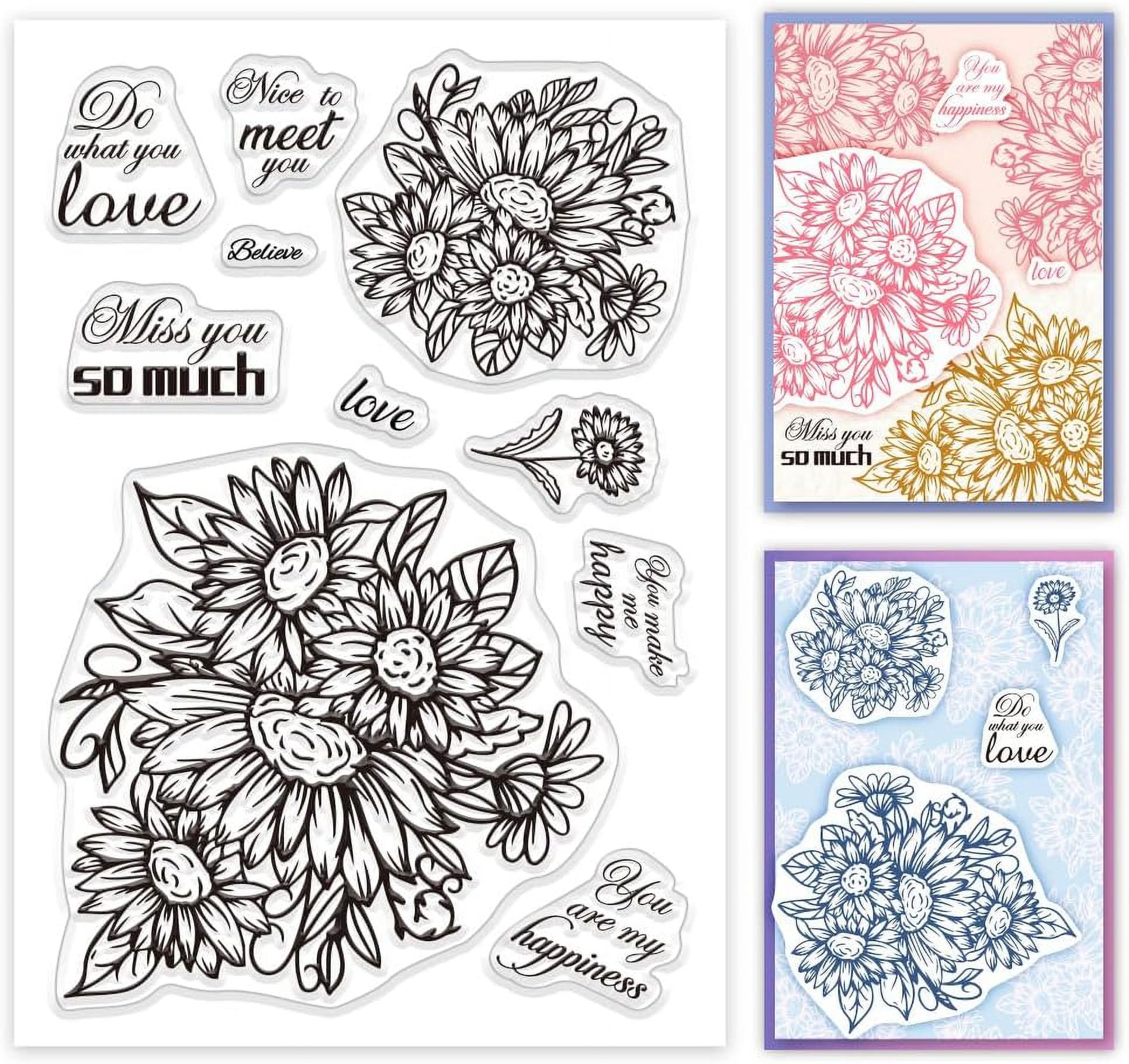 Sunflower Clear Stamps Letters Rubber Stamps Crafts Silicone Seal ...