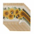 thumbnail image 1 of Sunflower Cloth Napkins, Green Botanical Yellow Floral Rustic Plaid Washable and Reusable Dinner Napkins Set of 8, Table Napkin for Kitchen Party Birthday Wedding Hotel Housewarming 20"x20", 1 of 9