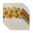 thumbnail image 1 of Sunflower Cloth Napkins, Green Botanical Yellow Floral Summer Rustic Washable and Reusable Dinner Napkins Set of 8, Table Napkin for Kitchen Party Birthday Wedding Hotel Housewarming 20"x20", 1 of 9