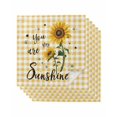 thumbnail image 1 of Sunflower Cloth Napkins Set of 6 Reusable Dinner Napkins, Yellow Plaid Lattice You Are My Sunshine Cocktail Napkin Washable Table Napkins for Wedding/Holiday Party/Baby Shower 20"x20", 1 of 7