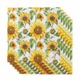 thumbnail image 1 of Sunflower Cloth Napkins, Yellow Green Botanical Summer Rustic Washable and Reusable Dinner Napkins Set of 6, Table Napkin for Kitchen Party Birthday Wedding Hotel Housewarming 20"x20", 1 of 8