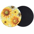thumbnail image 1 of Sunflower Coasters Set of 2, Absorbent Coasters for Drinks, Yellow Flowers Elegant Pastoral Botanical Coaster for Desk Coffee Table Protection, Home Decor House Warming Gifts 4", 1 of 8