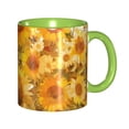 thumbnail image 1 of Sunflower Coffee Mug Fun Custom Ceramic Mugs 11oz Green, 1 of 5
