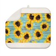 thumbnail image 1 of Sunflower Countertop Dish Drying Pad for Kitchen Sink Area, Microfiber Floral Surface 16x18 Inch, Foldable Absorbent Rack Mat for Dishes, 1 of 5