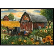 Sunflower Country Paradise Barn Indoor & Outdoor Mat, 18 x 27 in.