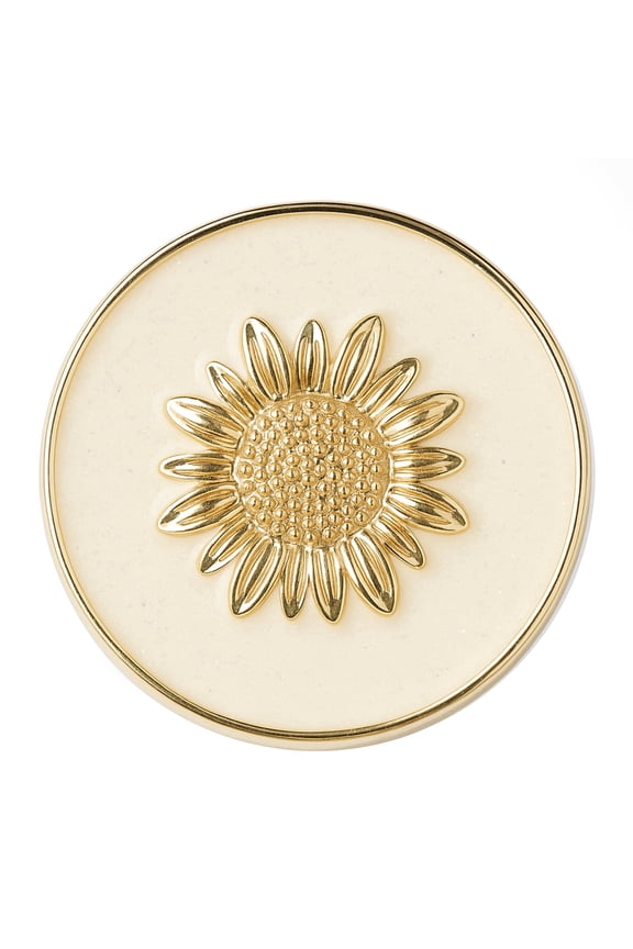 Snap Jewelry 18MM Cream and Gold Sunflower Ginger Charm Button