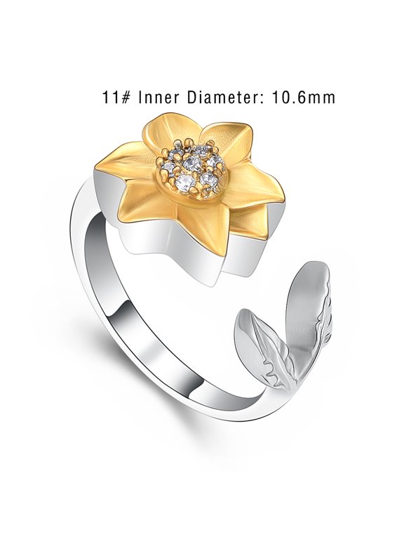 Sunflower Cremation Jewelry for Ashes Holder Funeral Urns Ring for Cremation Ashes Memorial Finger Ring for Women