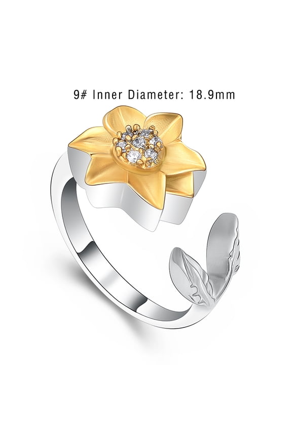 Sunflower Cremation Jewelry for Ashes Holder Funeral Urns Ring for Cremation Ashes Memorial Finger Ring for Women