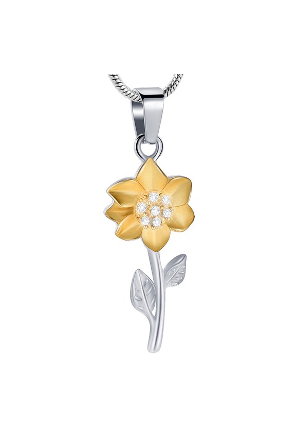 Sunflower Cremation Jewelry for Ashes Holder Urn Necklace for Ashes of Loved One Memorial Jewelry