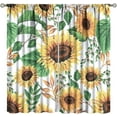 thumbnail image 1 of Sunflower Curtain Cute Oil Painting Yellow Flowers Green Leaves Pattern Blackout Print Rod Pocket Window Drapes for Bedroom Living Room 42x54in, 1 of 6