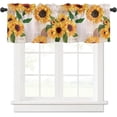 thumbnail image 1 of Sunflower Curtain Valance Window Treatment Sunflower Yellow Flowers Retro Newspaper Back Decorative Rod Pocket Short Window Valance for Kitchen Windows Living Room Bathroom 54 x 18 Inch,1 Panel, 1 of 5
