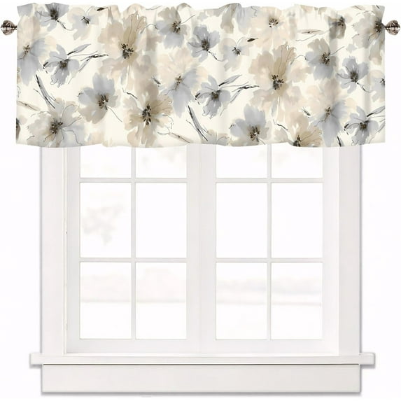 Sunflower Curtain Valance for Windows Vintage Floral Butterfly Window Treatments 1 Panel Short Curtains for Kitchen Windows Bathroom Bedroom,54 x 18 Inch