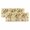 thumbnail image 1 of Sunflower Curtain Valances for Windows, Kitchen Valance Window Treatments Panel 2 Pack, Yellow Checkered Summer Bee Botanical Rod Pocket Short Curtains for Bathroom Bedroom 60 x 18 Inch, 1 of 8