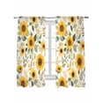 thumbnail image 1 of Sunflower Curtains 63 Inch Length, Sheer Curtains for Bedroom Living Room Window Farmhouse Spring Summer Botanical Rod Pocket Voile Drapes Kitchen Curtains Small Half Window 42"x63" 2 Panels, 1 of 6