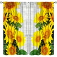 thumbnail image 1 of Sunflower Curtains for Kitchen,Rustic Retro Wood Panel Sunflower Flower Print Blackout Rod Pocket Window Treatments Drapes for Kitchen Living Room Playroom Home Decor52x84in, 1 of 6