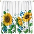 thumbnail image 1 of Sunflower Curtains Watercolor Yellow Natural Farmhouse Floral Pattern Blackout Print Rod Pocket Window Drapes for Bedroom Living Room 42x54in, 1 of 6