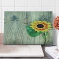 thumbnail image 1 of Sunflower Cutting Board, Sunflower on Wooden Old Board Bouquet Floral Mother Earth Photo, Decorative Tempered Glass Cutting and Serving Board, Large Size, Brown Green Yellow, by Ambesonne, 1 of 1