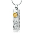 thumbnail image 1 of Sunflower Cylinder Urn Necklace for Ashes Stainless Steel Flower Celtic Cremation Jewelry Keepsake Pendant Vial Memorial Jewelry for Ashes for Women Men, 1 of 8