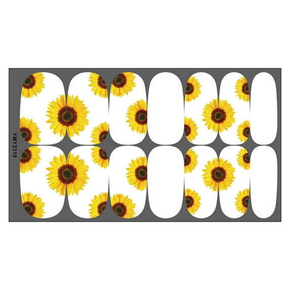 Sunflower Daisy Nail Art Stickers Floral Flowers Nail Decals Water Transfer Nail Decals for Nail Art Diy Nail Decoration for Women Girls (1 Sheet)