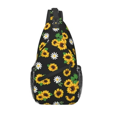 Sunflower Daisy Sling Bag Crossbody Chest Backpack For Women Men Casual Adjustable Shoulder Daypack For Hiking Travel