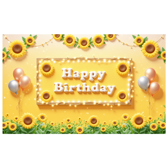Sunflower Decor Happy Birthday Banner Decorative Design for Birthday Party Outdoor Party Celebration
