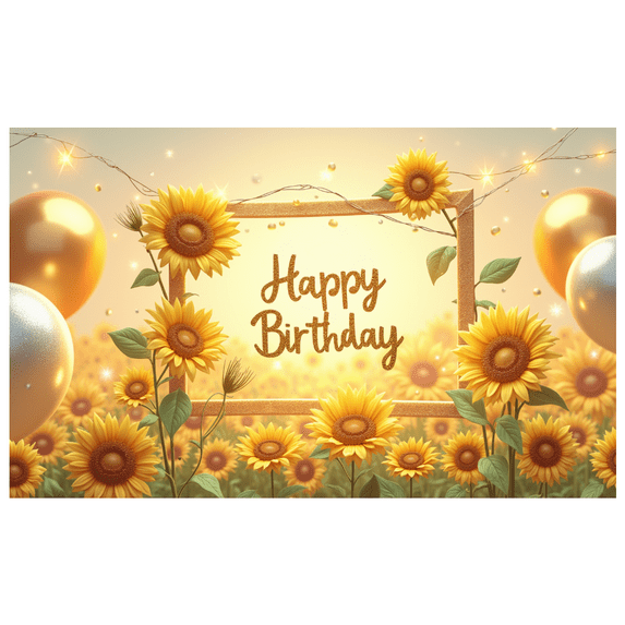 Sunflower Decor Happy Birthday Banner Decorative Design for Birthday Party Outdoor Party Celebration