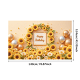 thumbnail image 1 of Sunflower Decor Happy Birthday Banner Decorative Design for Birthday Party Outdoor Party Celebration, 1 of 7