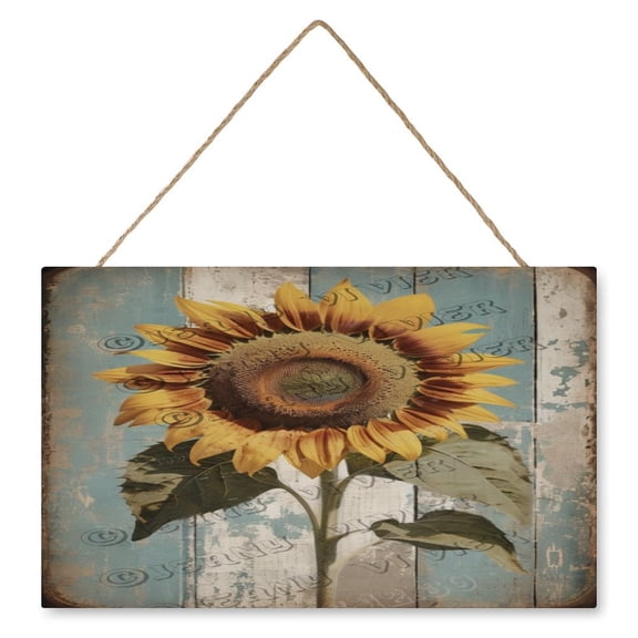 Sunflower Decor Rustic Farmhouse Wall Decor Hanging Wall Art Wood Plaque Signs for Girls Dorm, Country Wall Art Ready to Hang for Office Living Room Home Decorations 10"x16"