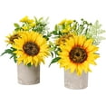 thumbnail image 1 of Sunflower Decor Yellow Fake Sunflower in Pots, Artificial Sunflower for Bathroom Home Kitchen Rustic Table Centerpiece Shelf Decor (2), 1 of 5