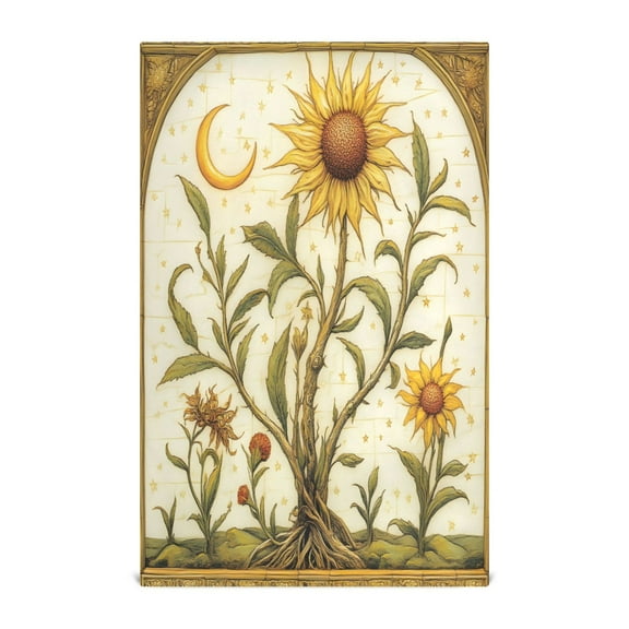 Sunflower Decorative Waffle Towel Kitchen Dishcloth 28x18in Multi-Use Tea Towel