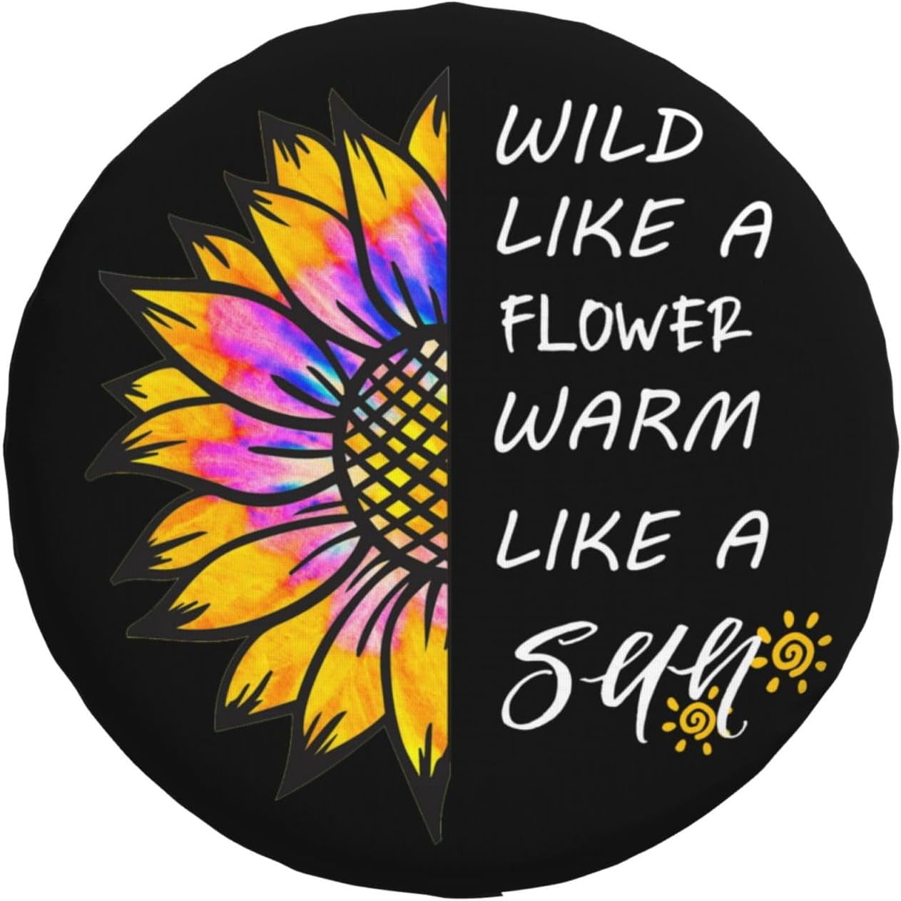 Sunflower Design Rv Spare Tire Cover,Sunflower Quote Design Spare Tire