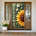 thumbnail image 1 of Sunflower Design Welcome Banner Daisy Pattern Sunflower Backdrop Bee Decor Green Background Nature Background for Home Decoration Garden Party Outdoor Event, 1 of 9